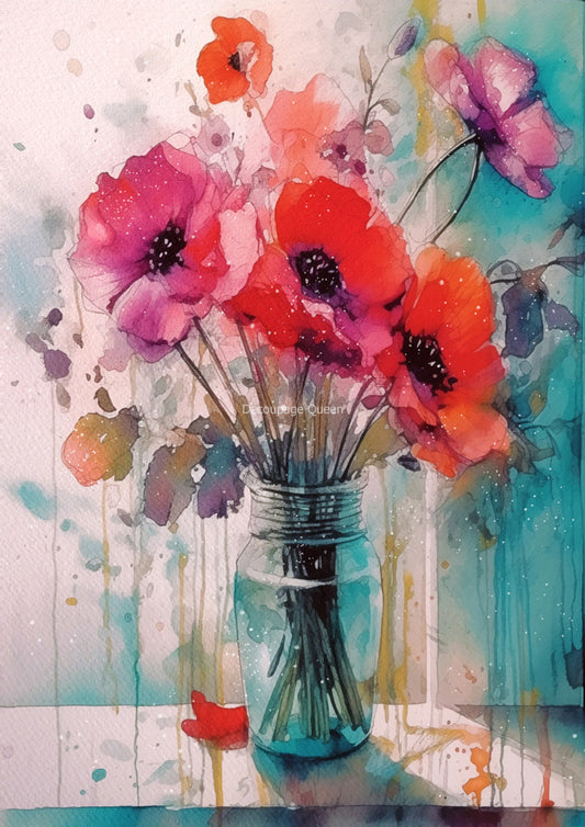 Decoupage Queen Andy Skinner Mum's Poppies