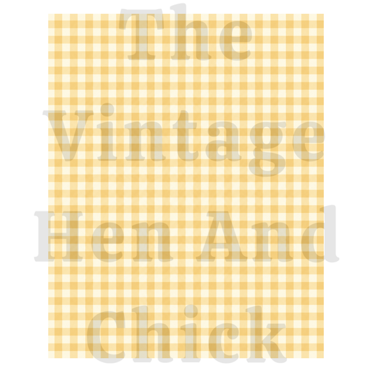 Golden Mustard Gingham Printable – Vintage Farmhouse Checkered Pattern (JPG/PDF)