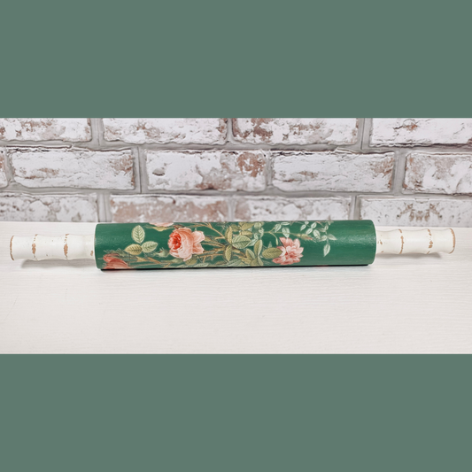 Upcycled Decorative Rolling Pin | Vintage Rose Farmhouse Kitchen Decor