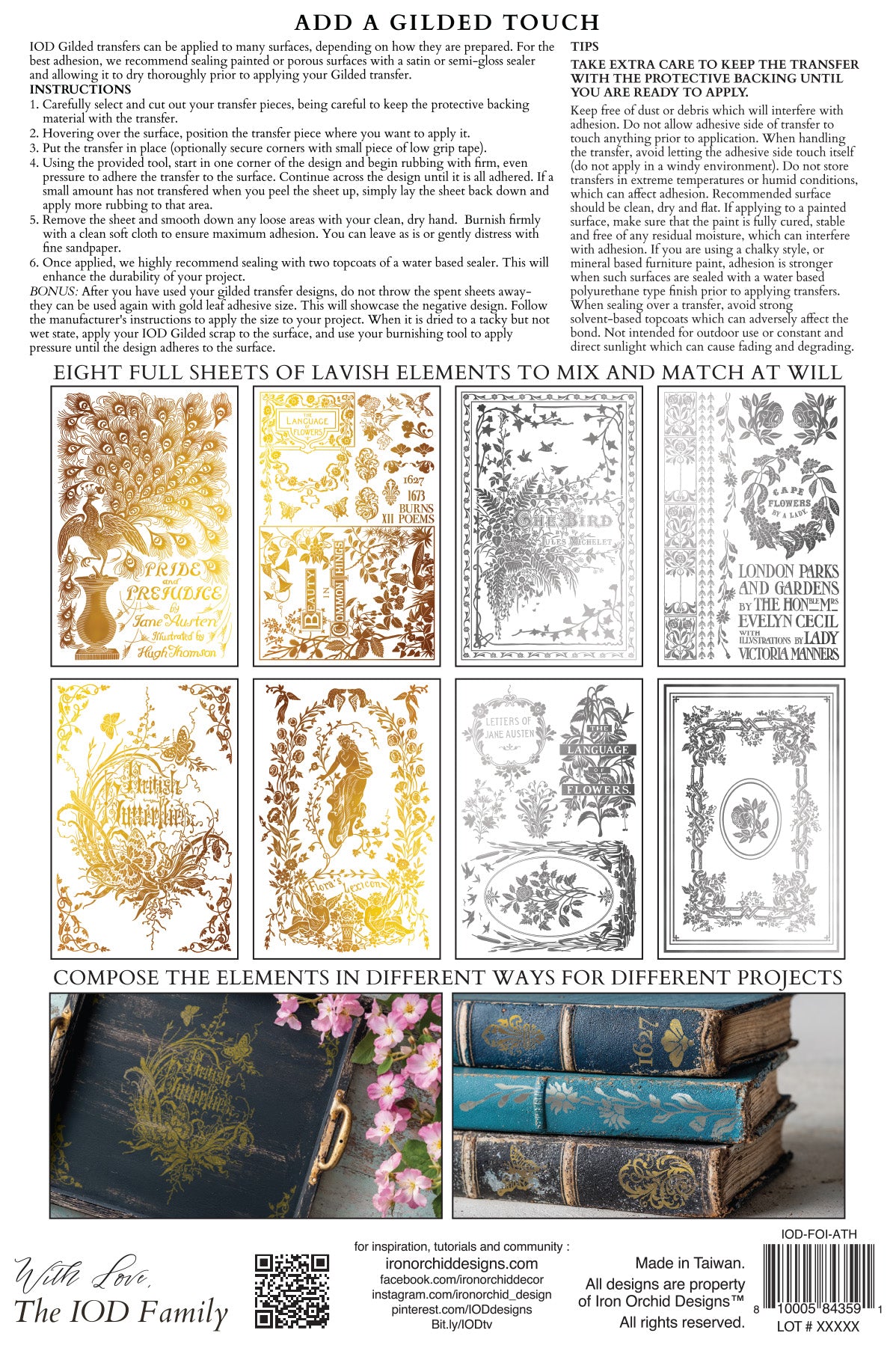 Athenæum — IOD Transfer 8x12 Gold & Silver Foil Transfer Set