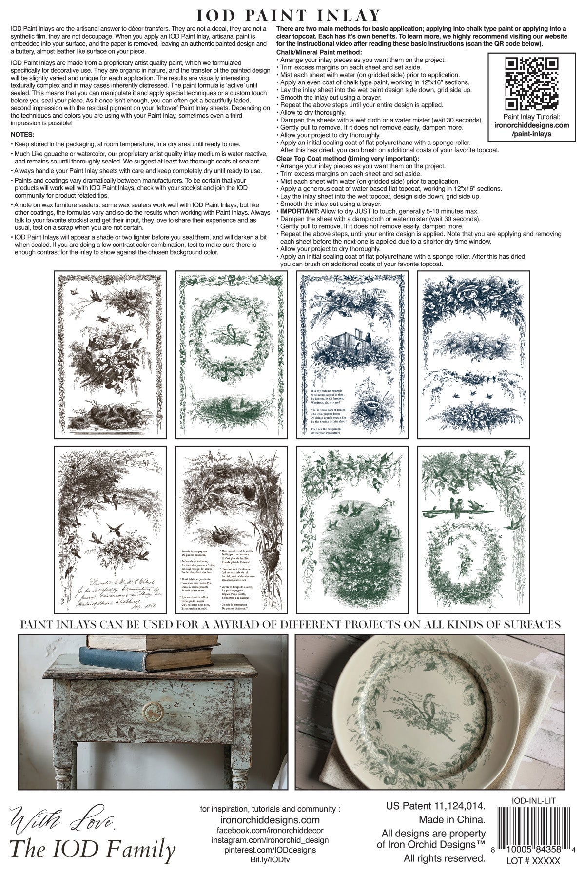 Little Lark — IOD Paint Inlay 8x12 3-Color Paint Inlay Set