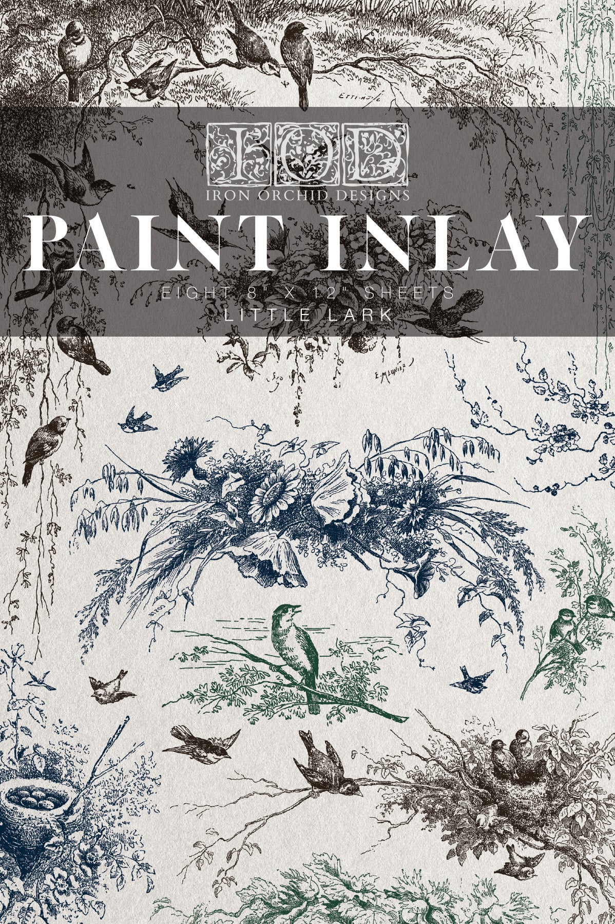 Little Lark — IOD Paint Inlay 8x12 3-Color Paint Inlay Set