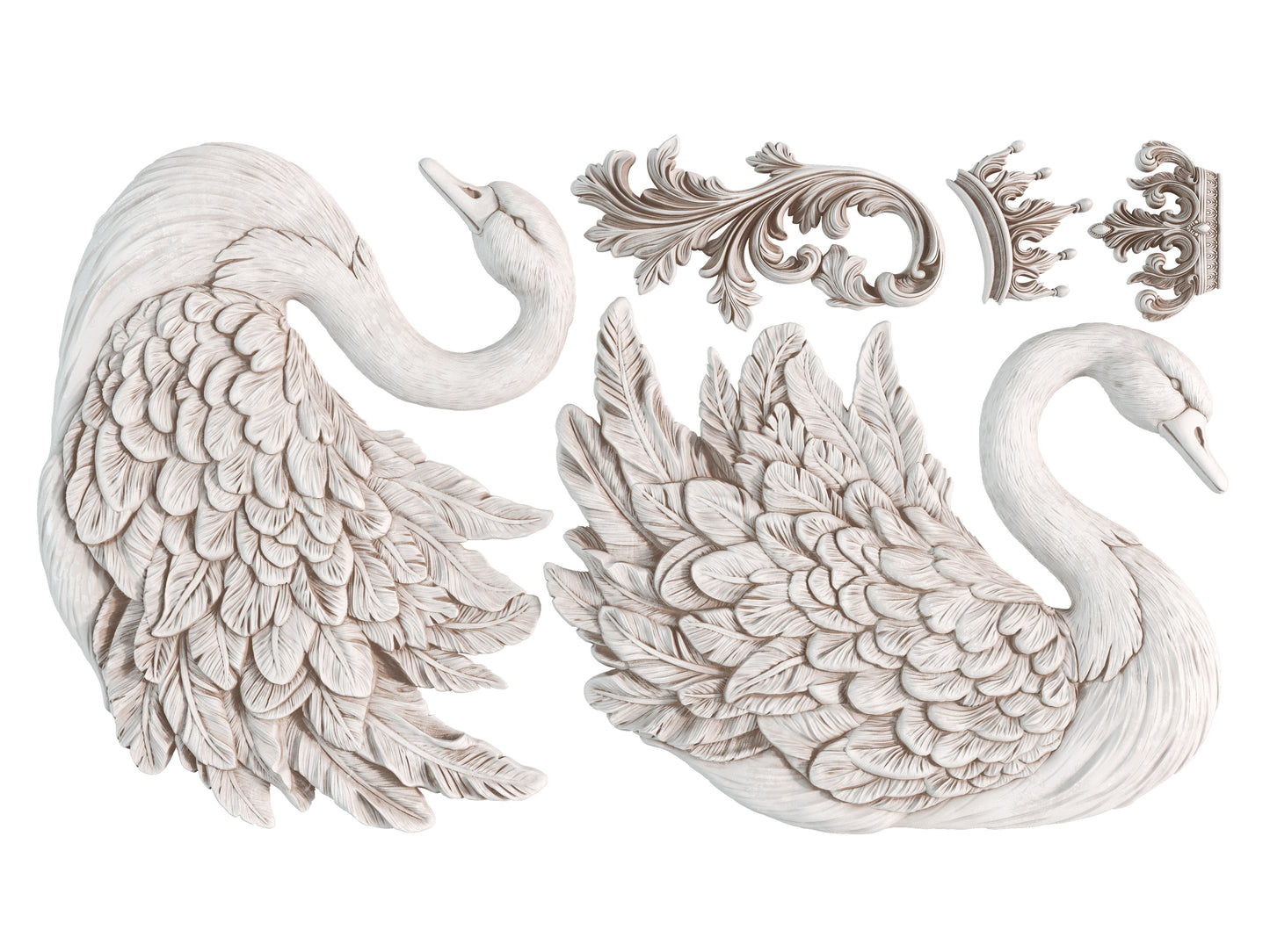 Swans — IOD Mould 6x10 Decorative Swan Mould