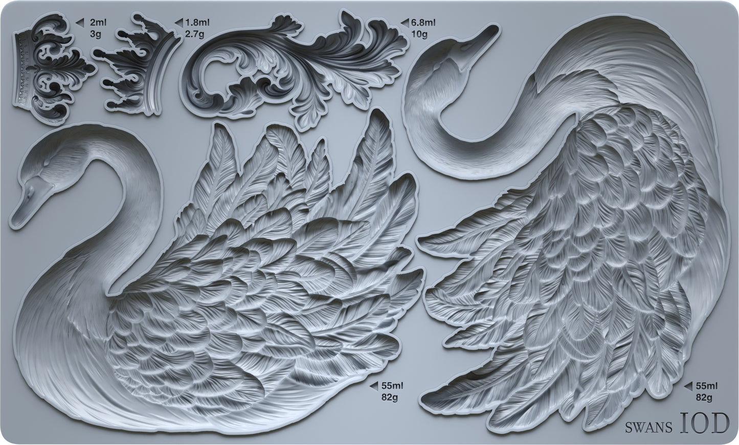 Swans — IOD Mould 6x10 Decorative Swan Mould
