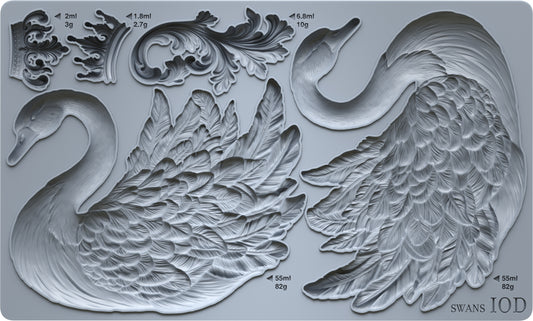 Swans — IOD Mould 6x10 Decorative Swan Mould
