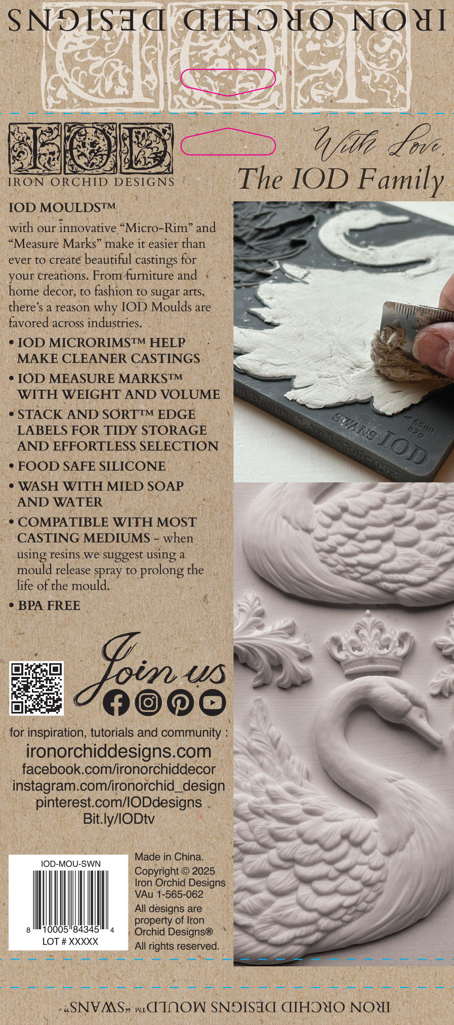 Swans — IOD Mould 6x10 Decorative Swan Mould