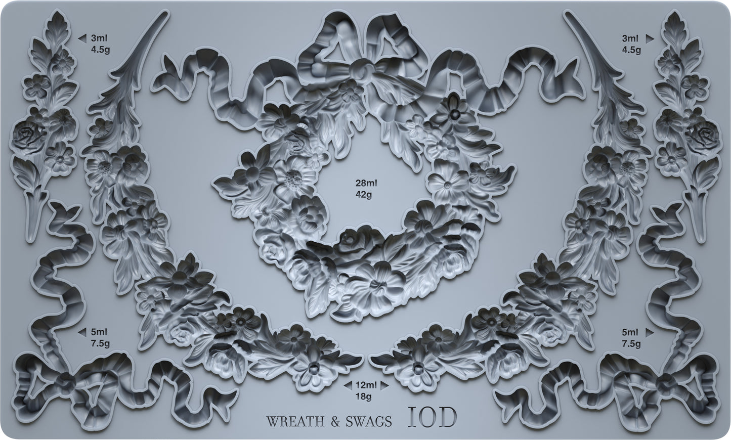 Wreath and Swags IOD Mould