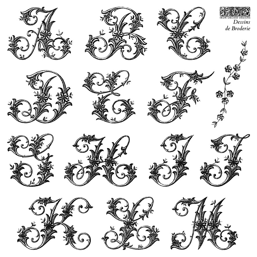 Dessins de Broderie — IOD Stamp 6x6 Four Sheet Boxed Set