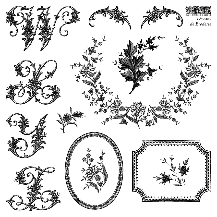 Dessins de Broderie — IOD Stamp 6x6 Four Sheet Boxed Set