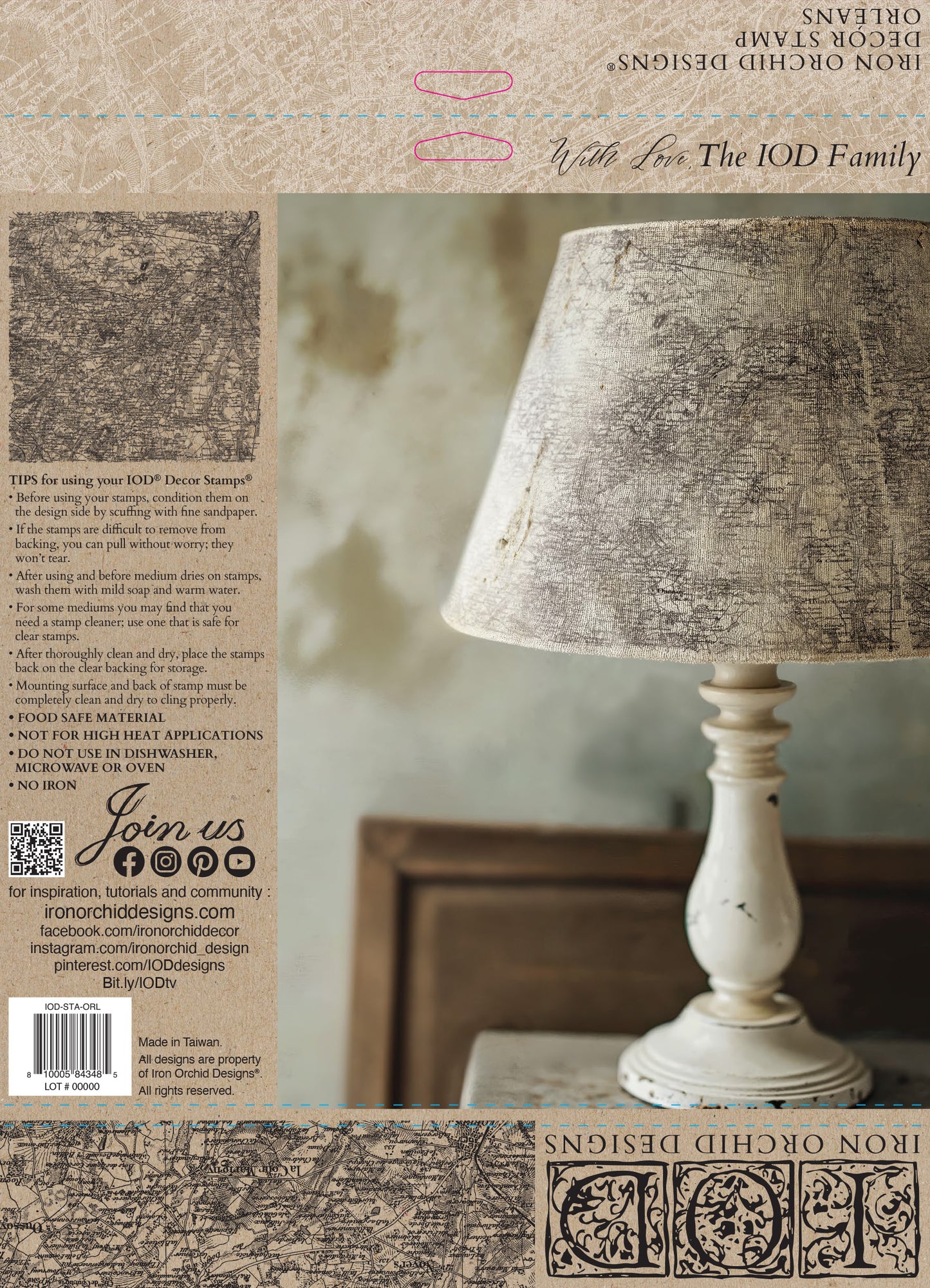 Orléans — IOD Stamp 12x12 Single Sheet Texture Stamp