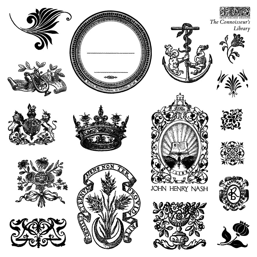 The Connoisseur's Library — IOD Stamp 6x6 Four Sheet Boxed Set