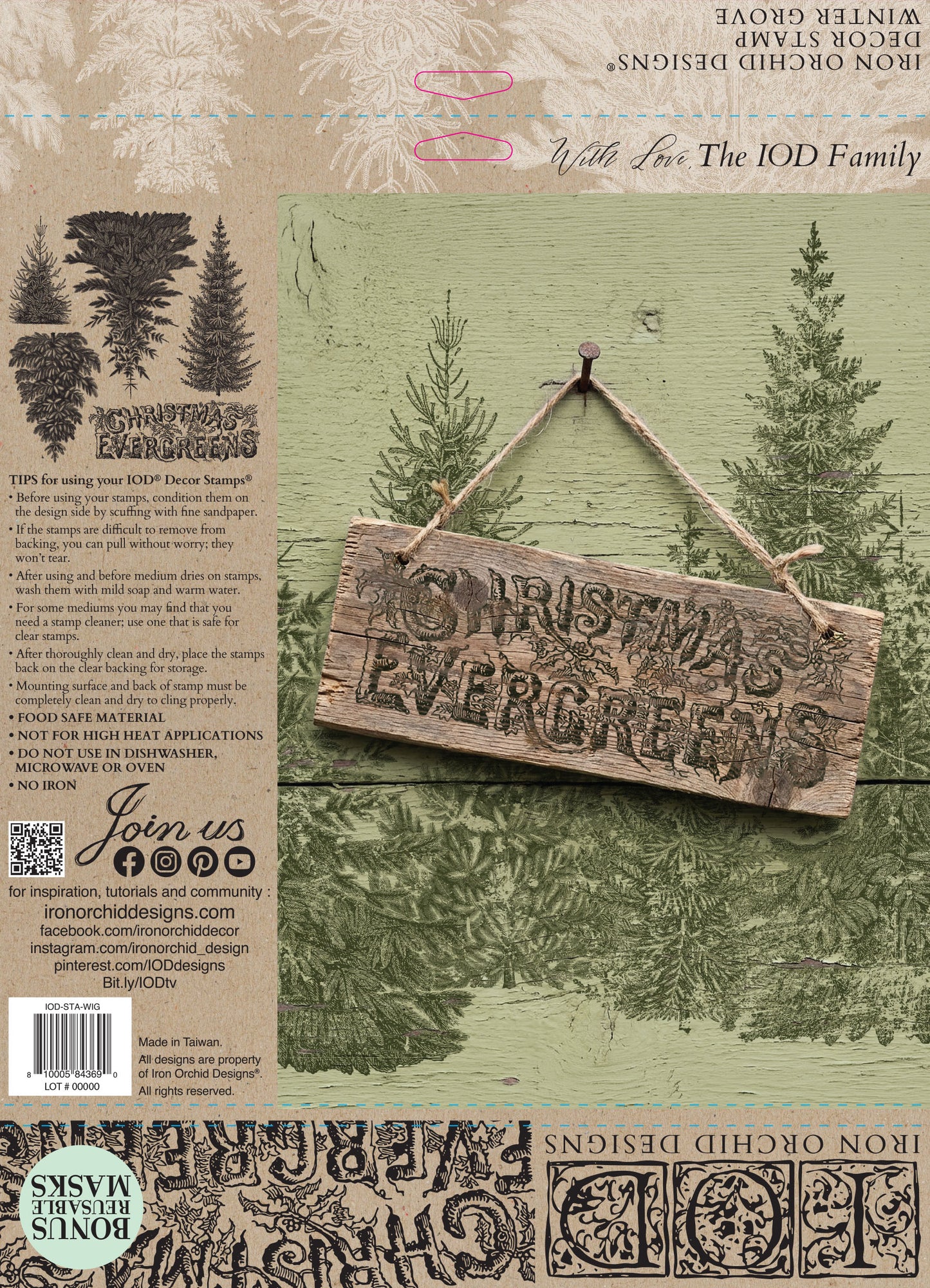 Winter Grove 12x12 IOD Stamp