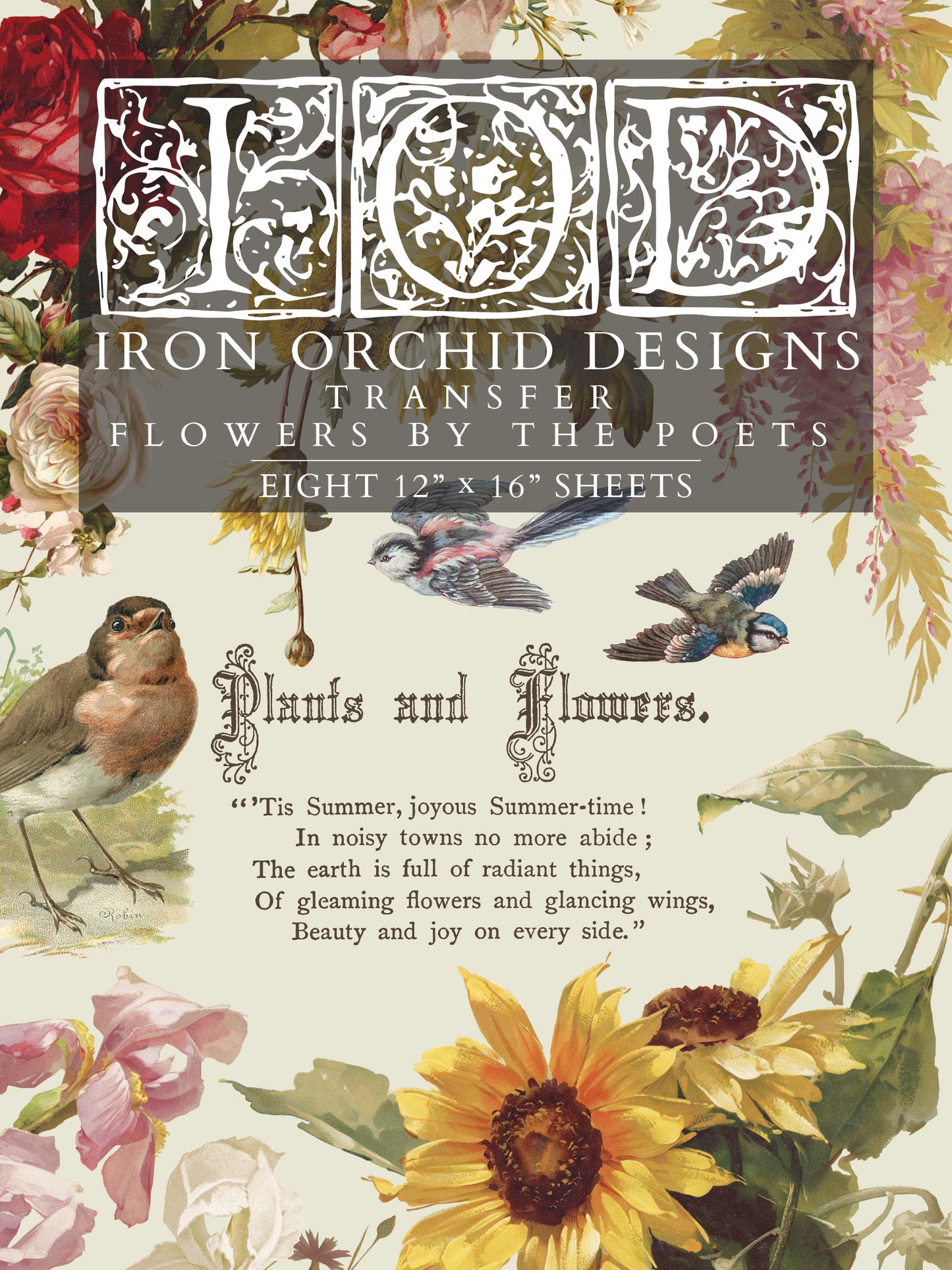 Flowers by the Poets — IOD Transfer 12x16 Full Color Transfer Set