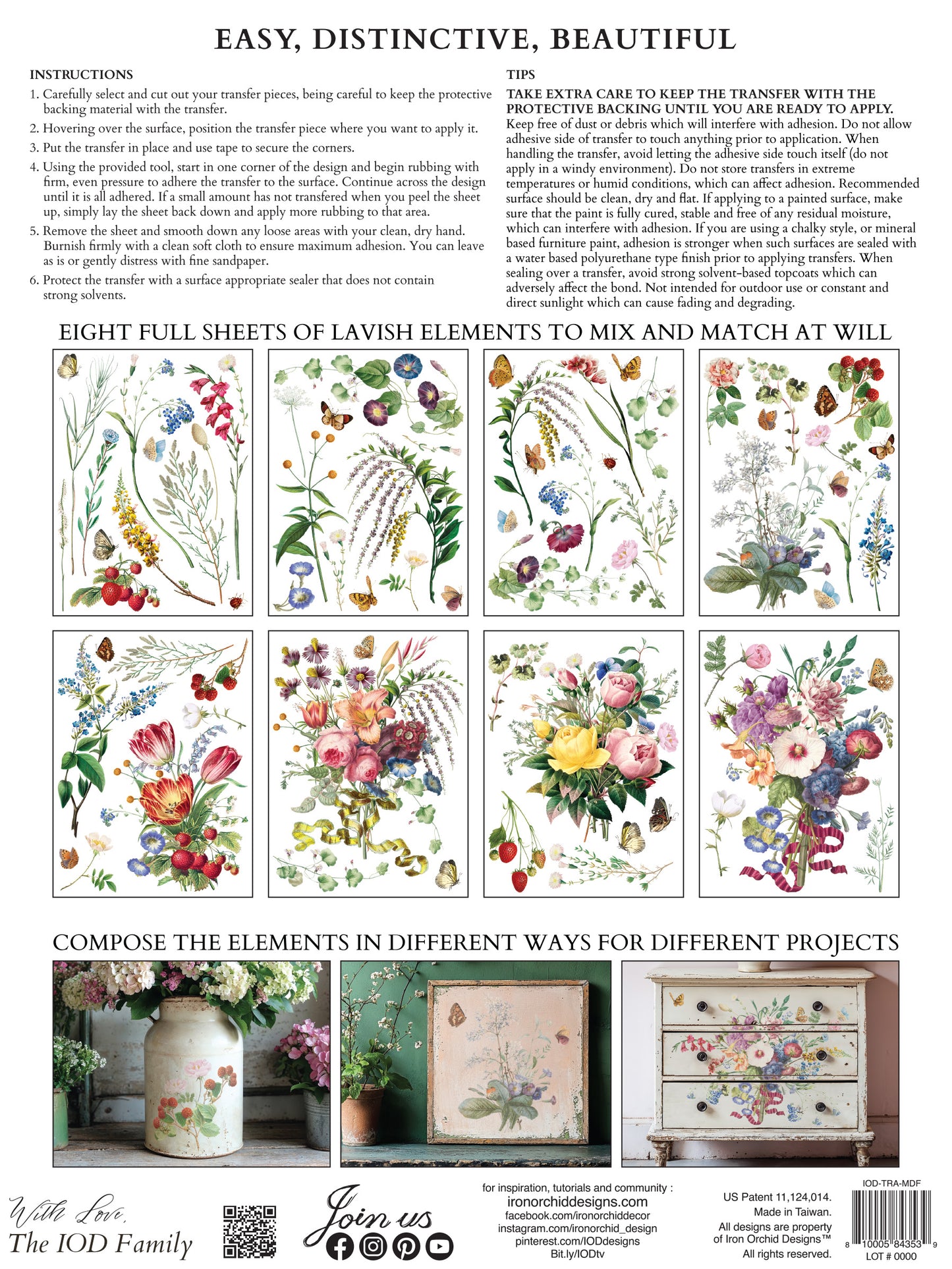 Marché des Fleurs — IOD Transfer 12x16 Full Color Transfer Set