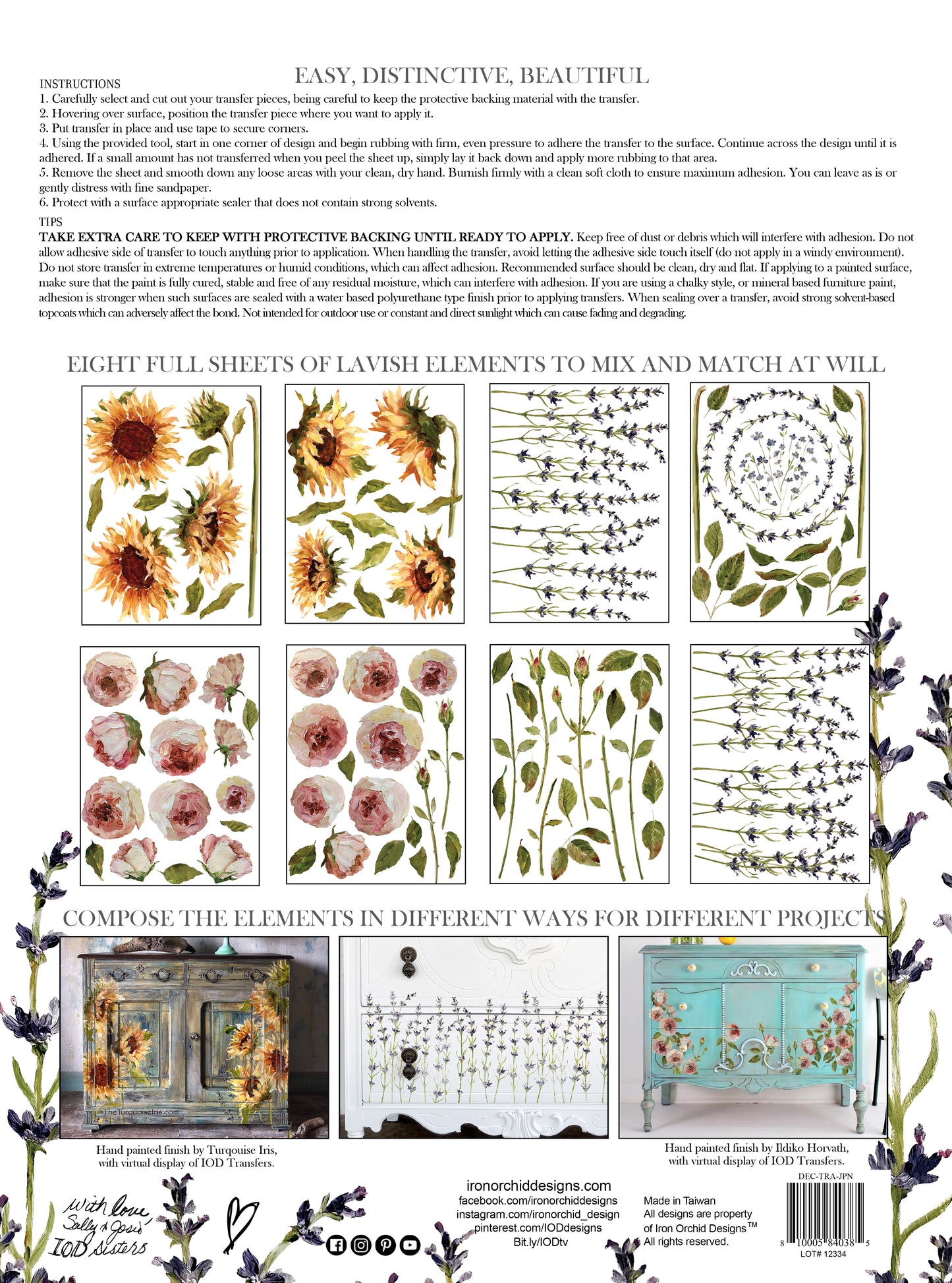 Painterly Florals – IOD Decor Transfer