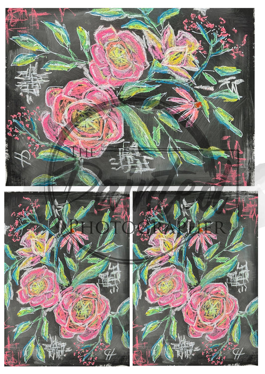 Multiple Floral After Dark- Connie's Rice Paper