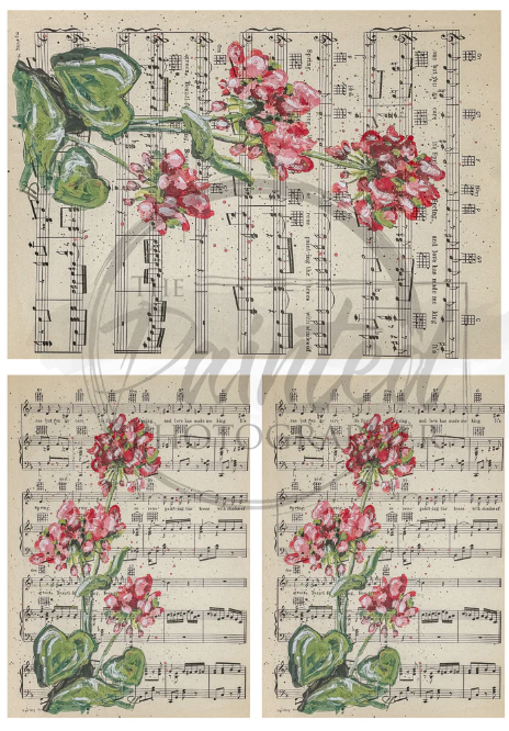 Multiple Geranium of Love - Connie's Rice Paper