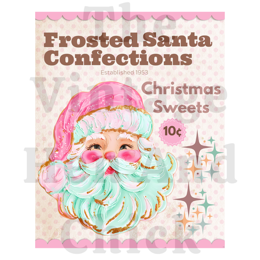 Frosted Santa Confections Vintage Christmas Printable  – JPEG/PNG Digital Download