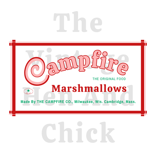 Campfire Marshmallow Replica Label - Vintage Colors  – JPEG/PNG Digital Download