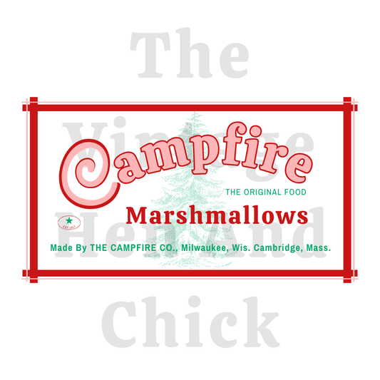 Campfire Marshmallow Replica Label - Vintage Colors Tree  – JPEG/PNG Digital Download