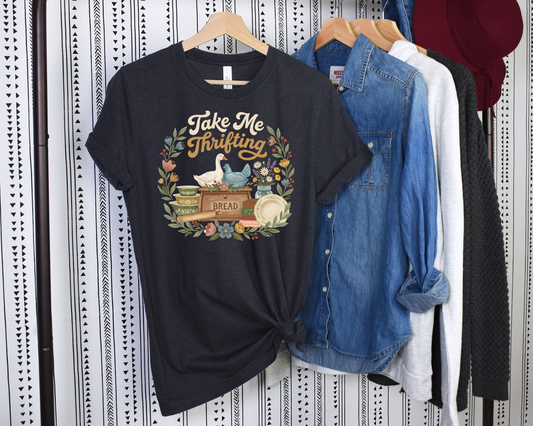 Take Me Thrifting Graphic Tee | Bella Canvas 3001 Vintage Style Shirt
