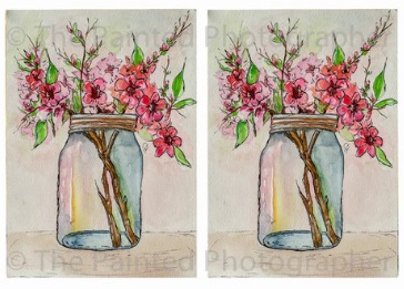 5x7 Watercolor Blossoms - Connie's Spring Rice Paper