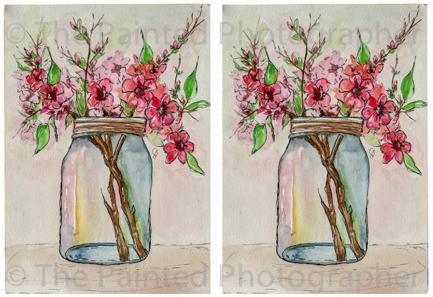 5x7 Watercolor Floral - Connie's Spring Rice Paper